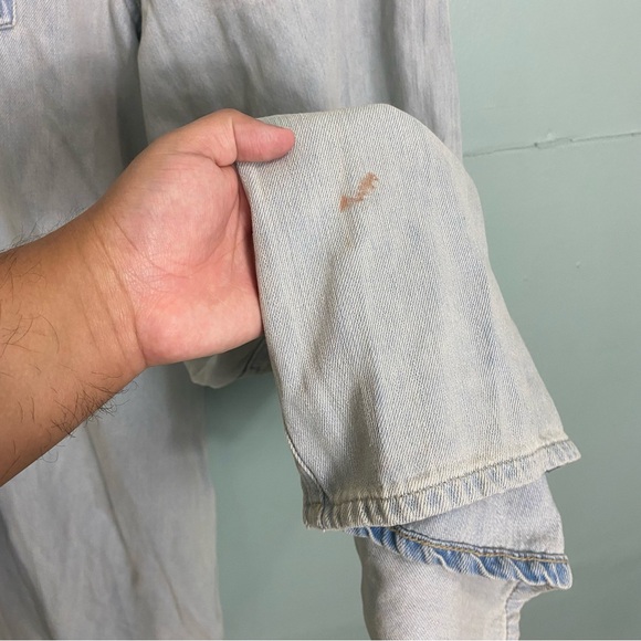Free People‎ Westward Denim Jean Light Wash Blue Size 28 Baggy - Picture 4 of 9